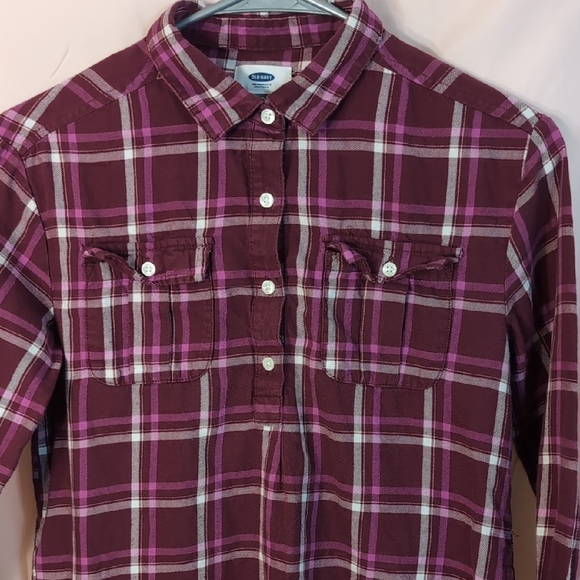 Old Navy Girls Pink and White Plaid Shirt Dress - Picture 10 of 11